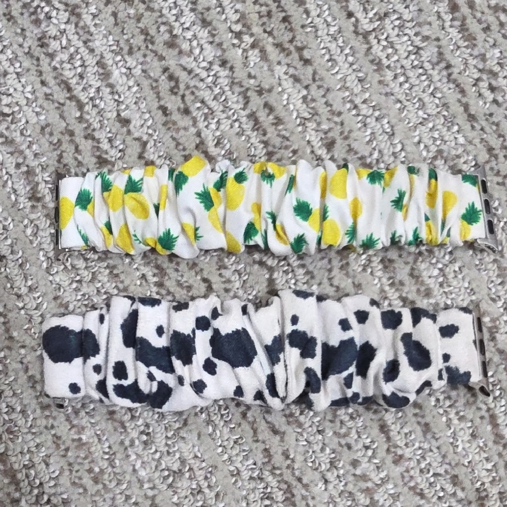 For Apple Watch Stretch Bands Cow Print And Pineapples